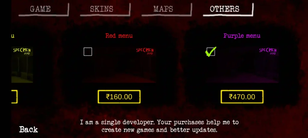 Specimen Zero Mod APK Unlocked All Menu